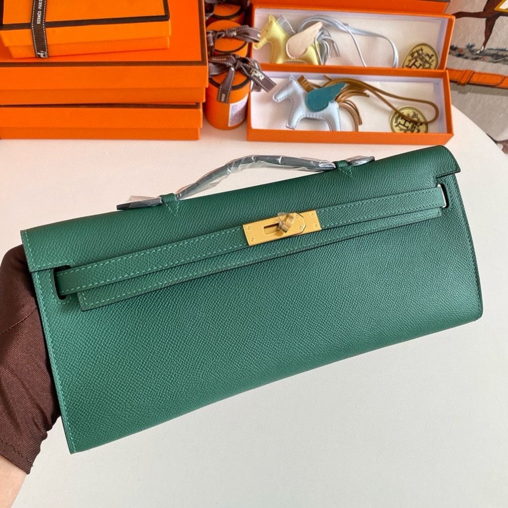 High Quality Replica Hermes Kelly Cut Handmade Bag in Malachite Epsom Calfskin $ 449 USD