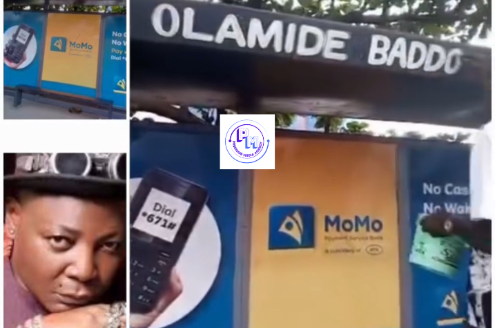 Bariga LCDA Replaces 'Charly Boy' Signage with 'Olamide Baddo' at Popular Bus Stop. - PRESSHUB MEDIA AGENCY
