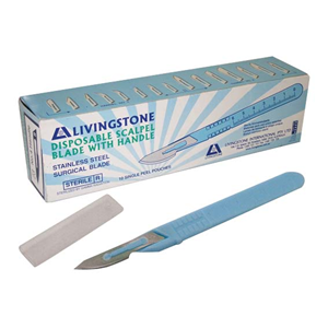 LIV DISP SCALPEL SS BLADE SIZE 22 ATTCHD TO HNDLE STRL 10/BX